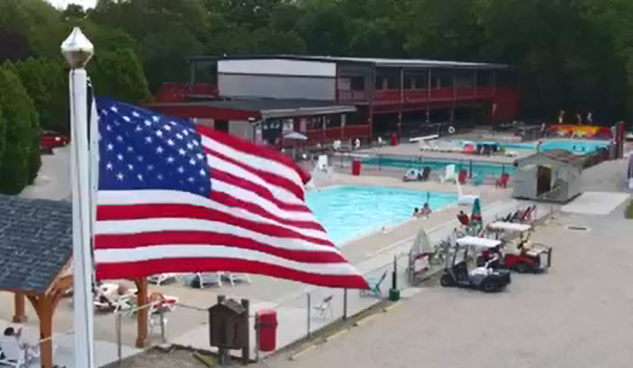 flag and pool flag and pool